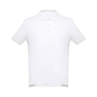 TH Clothes 30130 - Mens short-sleeved cotton piqué polo shirt. White
