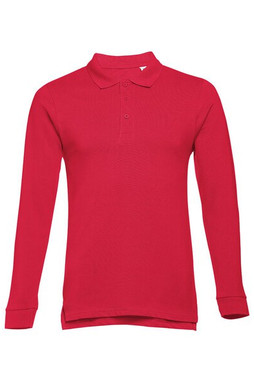 TH Clothes 30141 - Polo à manches longues en coton cardé pour hommes