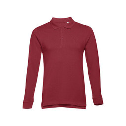 TH Clothes 30141 - Langarm-Poloshirt für Herren aus kardierter Baumwolle