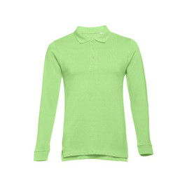 TH Clothes 30141 - Polo à manches longues en coton cardé pour hommes
