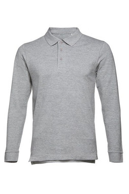 TH Clothes 30141 - Polo à manches longues en coton cardé pour hommes