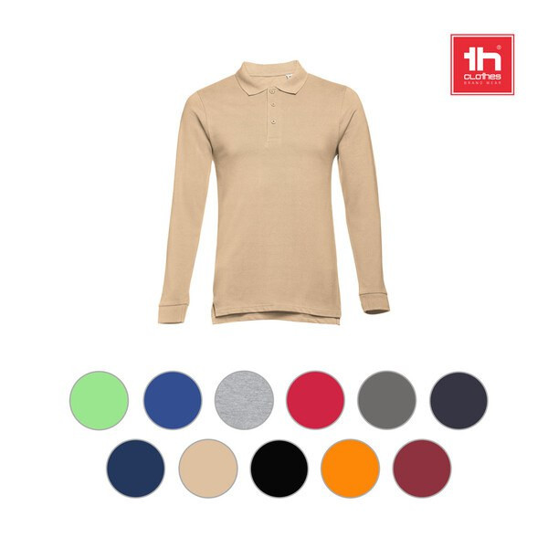 TH Clothes 30143 - Langærmet poloshirt til mænd
