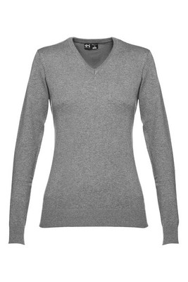 TH Clothes 30150 - Pull à col V pour femmes en coton et polyamide