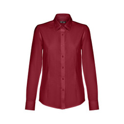 TH Clothes 30154 - Womens long-sleeved oxford shirt with pearl coloured buttons