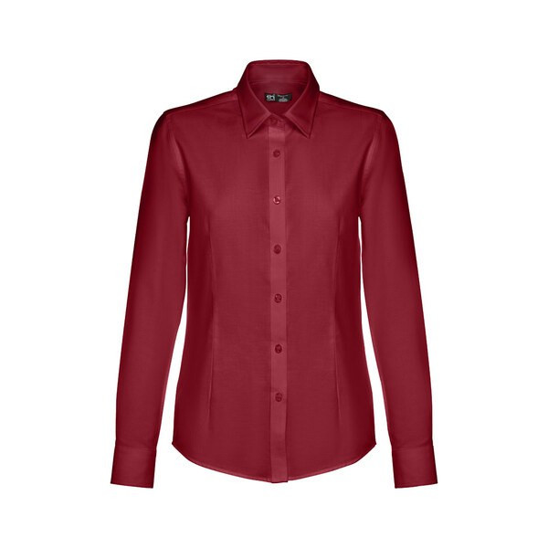 TH Clothes 30154 - Women's long-sleeved oxford shirt with pearl coloured buttons