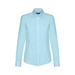 TH Clothes 30154 - Womens long-sleeved oxford shirt with pearl coloured buttons