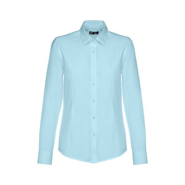 TH Clothes 30154 - Women's long-sleeved oxford shirt with pearl coloured buttons
