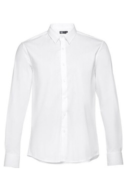 TH Clothes 30194 - Chemise en popeline à manches longues pour hommes.Couleur blanche