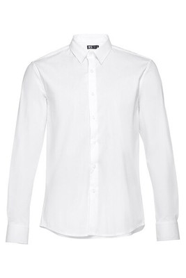 TH Clothes 30194 - Langärmliges Popeline-Hemd für Herren. Weiße Farbe