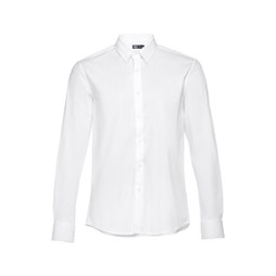 TH Clothes 30194 - Chemise en popeline à manches longues pour hommes.Couleur blanche