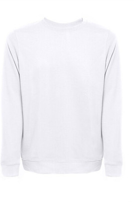 TH Clothes 30265 - Unisex sweatshirt på italiensk med ribbet krave, manchetter og linning. Hvid
