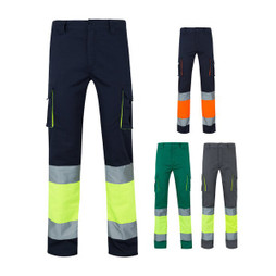 Velilla 36021 - Pantalon stretch multipoches bicolore (240g/m²), en coton (46%), EME (38%) et polyester (16%)