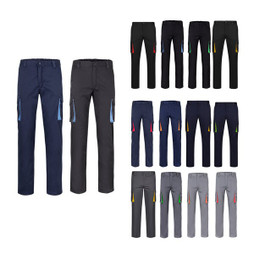 Velilla 36031 - Zweifarbige Stretch-Hose mit mehreren Taschen (240 g/m²), aus Baumwolle (46 %), EME (38 %) und Polyester (16 %)