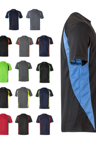 Velilla 36034 - Zweifarbiges technisches T-Shirt mit Bird-Eye-Design (160 g/m²), aus Polyester (100%)