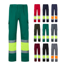 Velilla 36056 - Two-tone multi-pocket twill trousers (210g/m²), in cotton (20%) and polyester (80%)