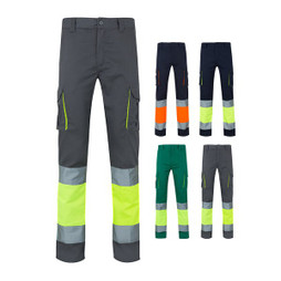 Velilla 36087 - Two-tone, multi-pocket stretch trousers (240g/m²), in cotton (46%), EME (38%) and polyester (16%)