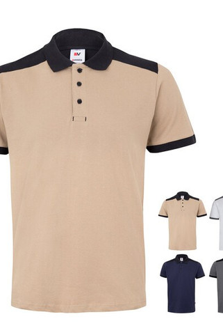 Velilla 36148 - Zweifarbiges Stretch-Piqué-Poloshirt (200 g/m²) mit kurzen Ärmeln, aus Polyester (96 %) und Elastan (4 %)