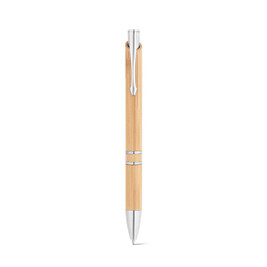 hi!dea 81011 - Bamboo ball pen with clip and metal trim