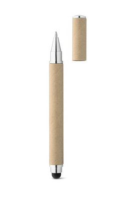 Ball pen in paper kraft and ABS with touch tip - Egotier 91621