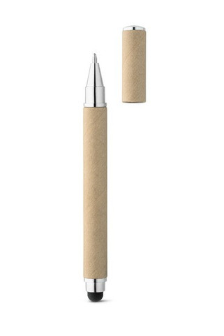 Ball pen in paper kraft and ABS with touch tip - Egotier 91621