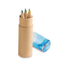 hi!dea 91751 - Pencil box tube with 6 coloured pencils and sharpener