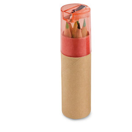 hi!dea 91751 - Pencil box tube with 6 coloured pencils and sharpener