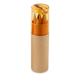hi!dea 91751 - Pencil box tube with 6 coloured pencils and sharpener