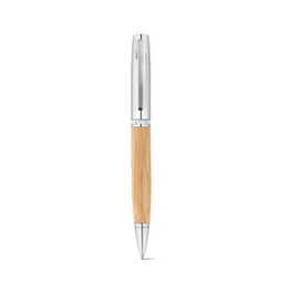 hi!dea 91775 - Bamboo and metal ball pen with case