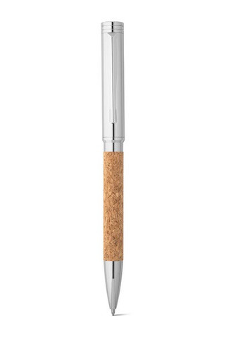 Cork and metal ballpoint pen with twist mechanism - Egotier 91788