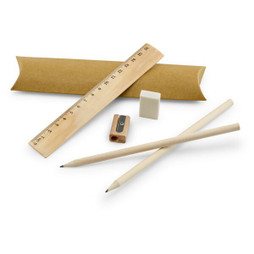 hi!dea 91932 - Schulschreibset: Lineal, Bleistift, Radiergummi und Anspitzer