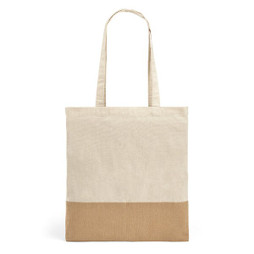hi!dea 92882 - Borsa in cotone 100% (160 g/m²) con dettaglio in imitazione iuta