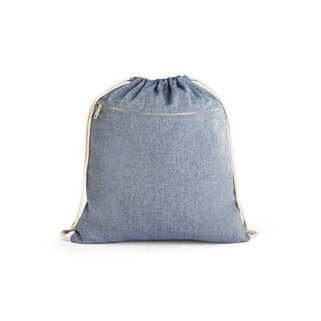 Drawstring bag in recycled cotton (70%), polyester (30% rPET) (140 g/m²) - Egotier 92928