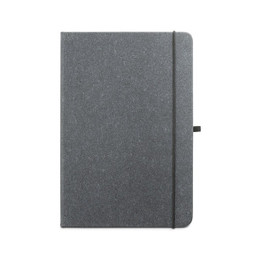 hi!dea 93087 - A5 notebook with rigid cover in leather (70% recycled) with lined sheets