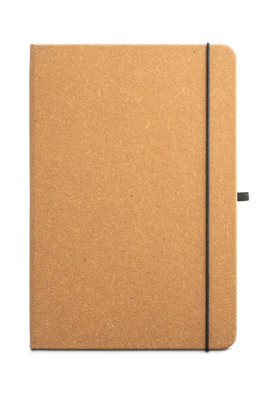A5 notebook with rigid cover in leather (70% recycled) with lined sheets - Egotier 93087