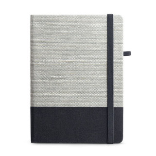 A5 notepad in straw fibre and cotton canvas with lined pages - Egotier 93268