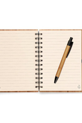 A5 Spiralnotizbuch aus Bambus mit 100% Recyclingpapier - Egotier 93485