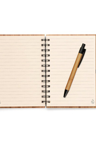 A5 spiral notebook in bamboo with 100% recycled paper - Egotier 93485