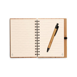hi!dea 93485 - Bloco de notas espiral A5 em bambu com papel 100% reciclado