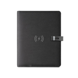 hi!dea 93581 - A5 folder in 300D recycled polyester (100% rPET) with wireless charger