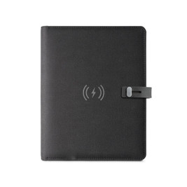 hi!dea 93581 - A5 map in gerecycled polyester (100% rPET) 300D met draadloze oplader