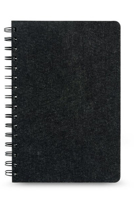 A5 notebook with semi-hard cover in recycled felt (100% rPET) with rings and lined pages - Egotier 93635