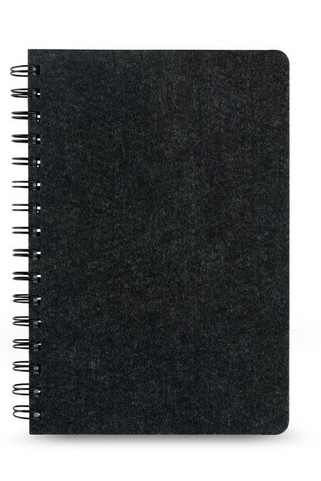 Cahier A5 avec couverture semi-dure en feutrine recycléee (100% rPET) avec anneaux et pages lignées - Egotier 93635