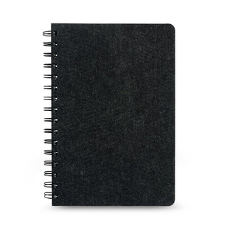 A5 notebook with semi-hard cover in recycled felt (100% rPET) with rings and lined pages - Egotier 93635