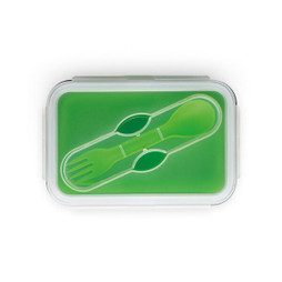 hi!dea 93847 - Lunchbox. Faltbare hermetische Frischhaltebox aus Silikon und PP 640 mL