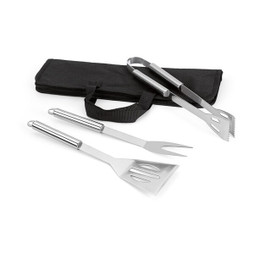 hi!dea 93998 - Conjunto barbecue com 3 peças em aço inoxidável