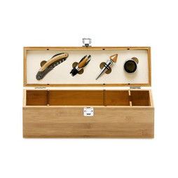 hi!dea 94189 - Bamboo, zinc and stainless steel wine set