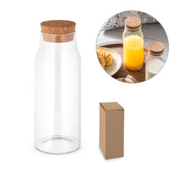 hi!dea 94236 - Glazen fles met kurken deksel 1 liter