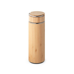 hi!dea 94239 - Thermos 440mL en bambou et acier inox