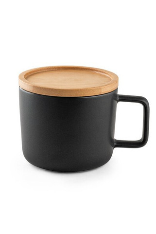 230 mL ceramic mug with lid and bamboo base - Egotier 94251