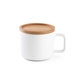 hi!dea 94251 - 230 mL ceramic mug with lid and bamboo base